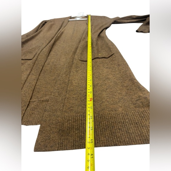 Time And Tru Open Front Duster Cardigan With Pockets Size S (4-6)Camel Heathered - Picture 10 of 11